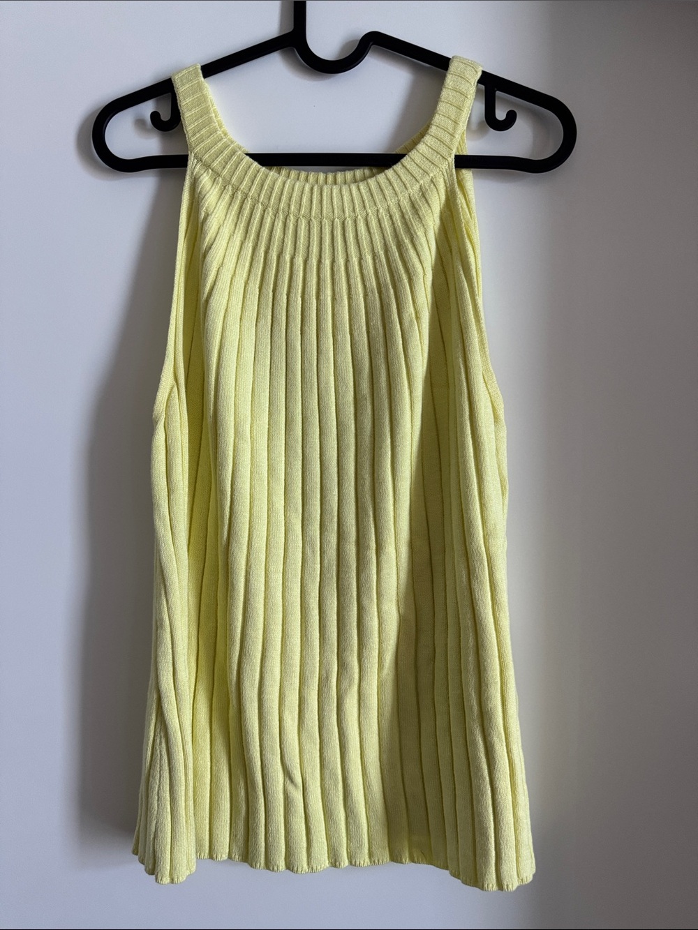 Anthropologie Women’s Ribbed Tank Top in Light Yellow